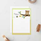 Honing Beer en bijenvlees Dank je wel. Notitiekaartje (Voorkant / Achterkant in situ)