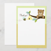 Honing Beer en bijenvlees Dank je wel. Notitiekaartje (Voorkant / Achterkant)