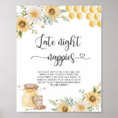 Honing beer Late nacht luiers Poster (Voorkant)