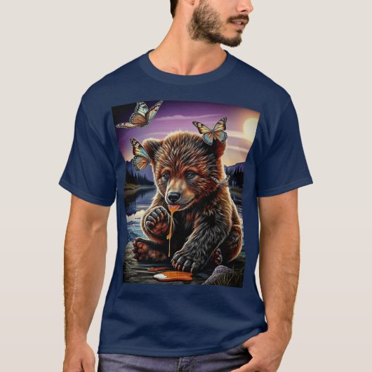 Honing Beer & vlinders T-shirt (Voorkant)