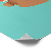 Honing Beer & vrienden, DIY-naam Wit, licht Blauwg Poster (Hoek)