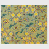 HONING BEES, RUNDEREN, SPRINGSTROMEN Geel groen Cadeaupapier (Vlak)