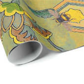 HONING BEES, RUNDEREN, SPRINGSTROMEN Geel groen Cadeaupapier (Rol Hoek)