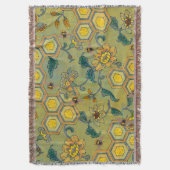 HONING BEES, RUNDEREN, SPRINGSTROMEN Geel groen Deken (Voorkant Verticaal)
