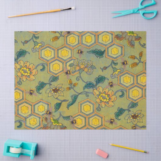 HONING BEES, RUNDEREN, SPRINGSTROMEN Geel groen Tissuepapier (Craft)