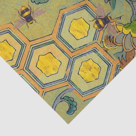 HONING BEES, RUNDEREN, SPRINGSTROMEN Geel groen Tissuepapier (Detail)