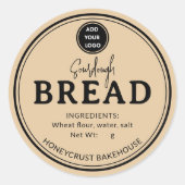 Honing Beige Bakkerij Zuurdesembrood Label Sticker (Voorkant)