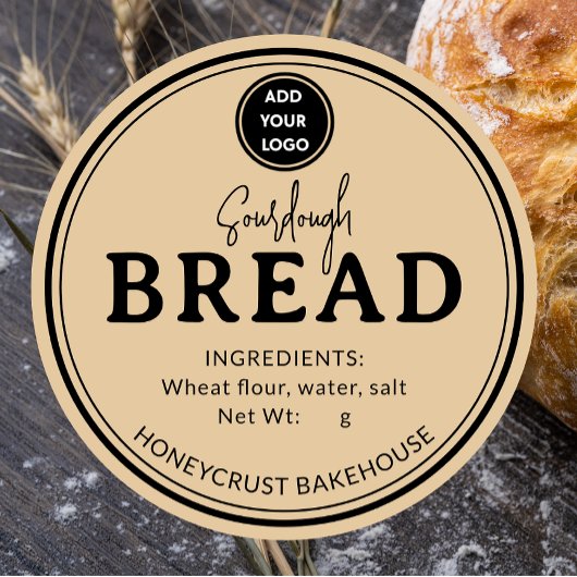 Honing Beige Bakkerij Zuurdesembrood Label Sticker