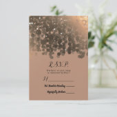 Honing Beige Champagne Gouden Glans RSVP Antwoord (Staand voorkant)