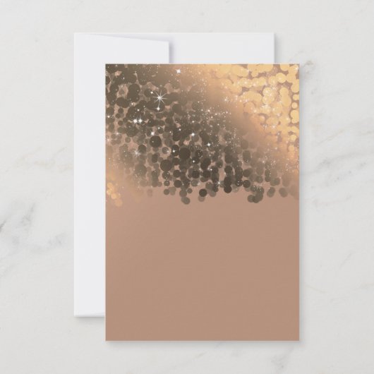 Honing Beige Champagne Gouden Glans RSVP Antwoord (Achterkant)