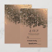 Honing Beige Champagne Gouden Glans RSVP Antwoord (Voorkant / Achterkant)