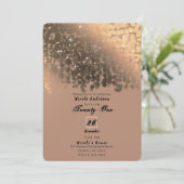 Honing Beige Champagne Gouden Glitter Licht Feest Kaart (Staand voorkant)