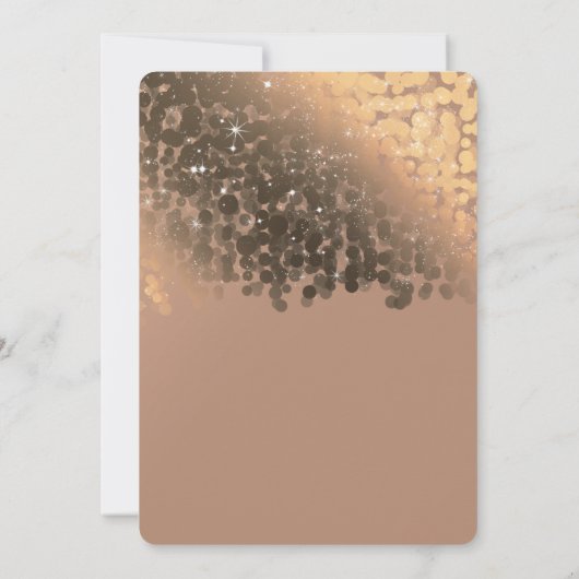 Honing Beige Champagne Gouden Glitter Lichten Fees Kaart (Achterkant)