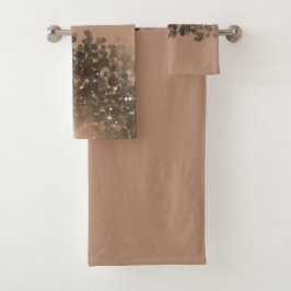 Honing Beige Champagne Gouden Glitter Lichtjes Bad Handdoek