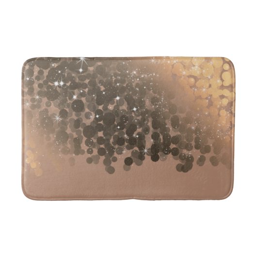 Honing Beige Champagne Gouden Glitter Lichtjes Badmat (Voorkant)