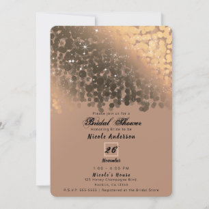 Honing Beige Champagne Gouden Glitter Lichtjes Bru Kaart