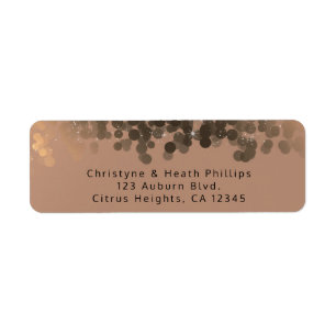 Honing Beige Champagne Gouden Glitter Lichtjes Fee Etiket