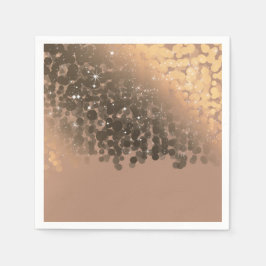 Honing Beige Champagne Gouden Glitter Lichtjes Fee Servet