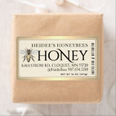 Honing bewerkbaar label  Queen Bee Gold Border (Insitu)