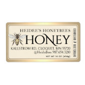 Honing bewerkbaar label  Queen Bee Gold Border (Voorkant)