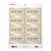 Honing bewerkbaar label  Queen Bee Gold Border (Full Sheet)