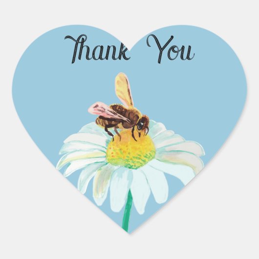 Honing bij Drink nectar Dank u Hart Sticker (Voorkant)