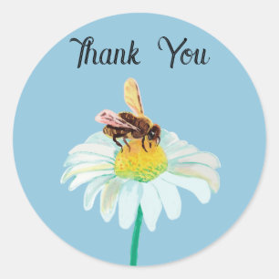 Honing bij Drink nectar Dank u Ronde Sticker
