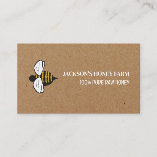 Honing bij - imker, honing boer visitekaartje (Voorkant)