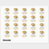 Honing bijen baby shower dank u voor sjabloon ronde sticker (Vel)