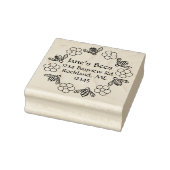 Honing Bijen Bloemen Aangepaste Naam Rubberstempel (Stempel)