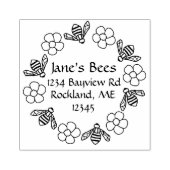 Honing Bijen Bloemen Aangepaste Naam Rubberstempel (Afrduk)