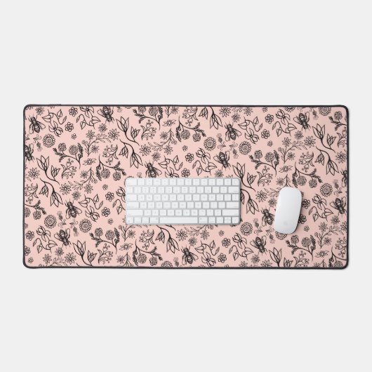 Honing Bijen Bloemen Liberty Patroon Schattig Blus Bureaumat (Keyboard & Muis)