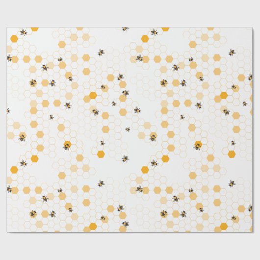 Honing Bijen en Honing Kam Cadeau Wrapping Papier (Vlak)