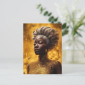 Honing bijen Godin Goud Gekleed Briefkaart (Staand voorkant)
