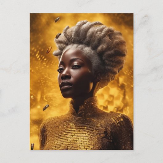 Honing bijen Godin Goud Gekleed Briefkaart (Voorkant)