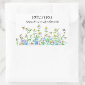 Honing Bijen Kamille Bloemen Tekening Aangepaste N Rechthoekige Sticker (Tas)