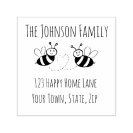 Honing Bijen met hart Adres Stempel