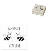 Honing Bijen met hart Handgemaakt met liefde Rubberstempel (Gestempeld)