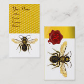 HONING BIJEN RODE WAS SEAL MONOGRAM IMKER, eiersch Visitekaartje (Voorkant / Achterkant)