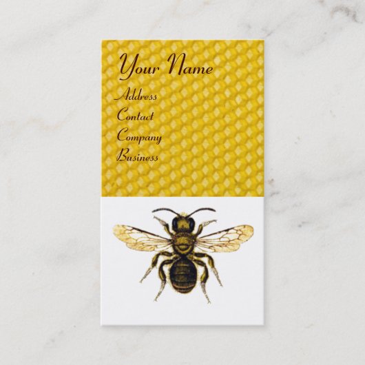 HONING BIJEN RODE WAS SEAL MONOGRAM IMKER, eiersch Visitekaartje (Voorkant)