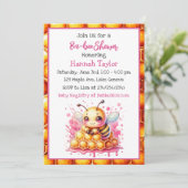 Honing bijen thema Meisjes Baby shower Kaart (Staand voorkant)