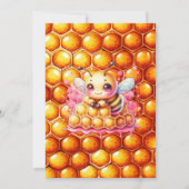 Honing bijen thema Meisjes Baby shower Kaart (Achterkant)