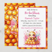 Honing bijen thema Meisjes Baby shower Kaart (Voorkant / Achterkant)