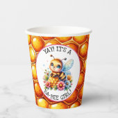 Honing bijen thema Meisjes Baby shower Papieren Bekers (Voorkant)