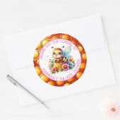 Honing bijen thema Meisjes Baby shower Ronde Sticker (Envelop)
