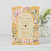 Honing Bijen Waterverf Wildflower Eerste Bijendag Kaart (Staand voorkant)