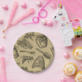 Honing Bijenkorf  Biologisch Natuurlijk Rustiek Papieren Bordje (Feest)