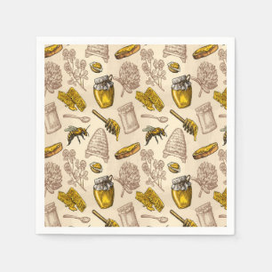 Honing Bijenkorf  Biologisch Natuurlijk Rustiek Servet