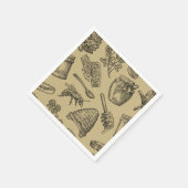 Honing Bijenkorf Biologisch Natuurlijk Rustiek Servetten (Hoek)