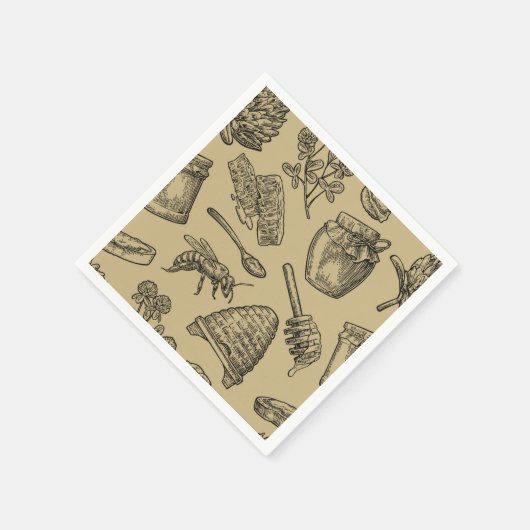 Honing Bijenkorf  Biologisch Natuurlijk Rustiek Servetten (Hoek)